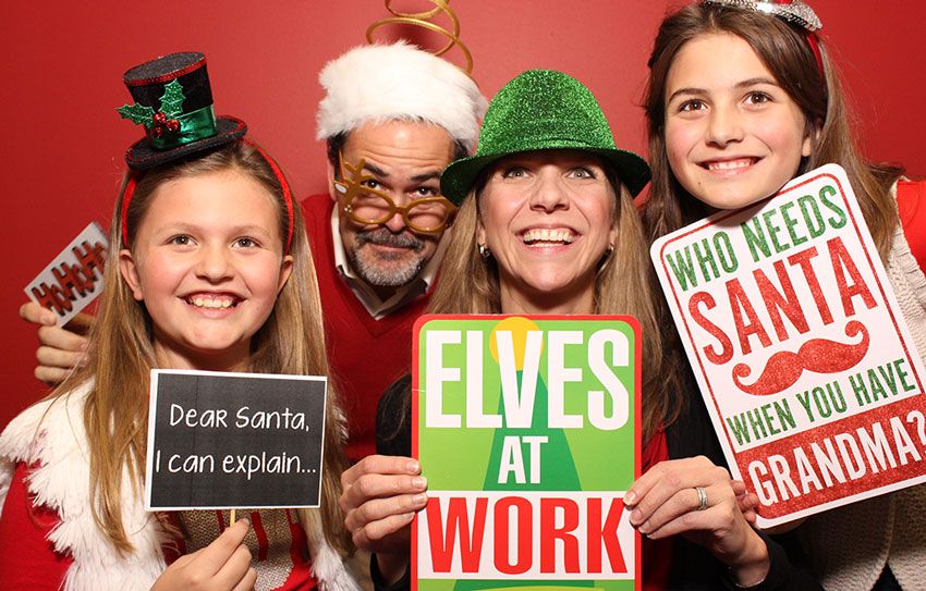 Holiday party photo booth